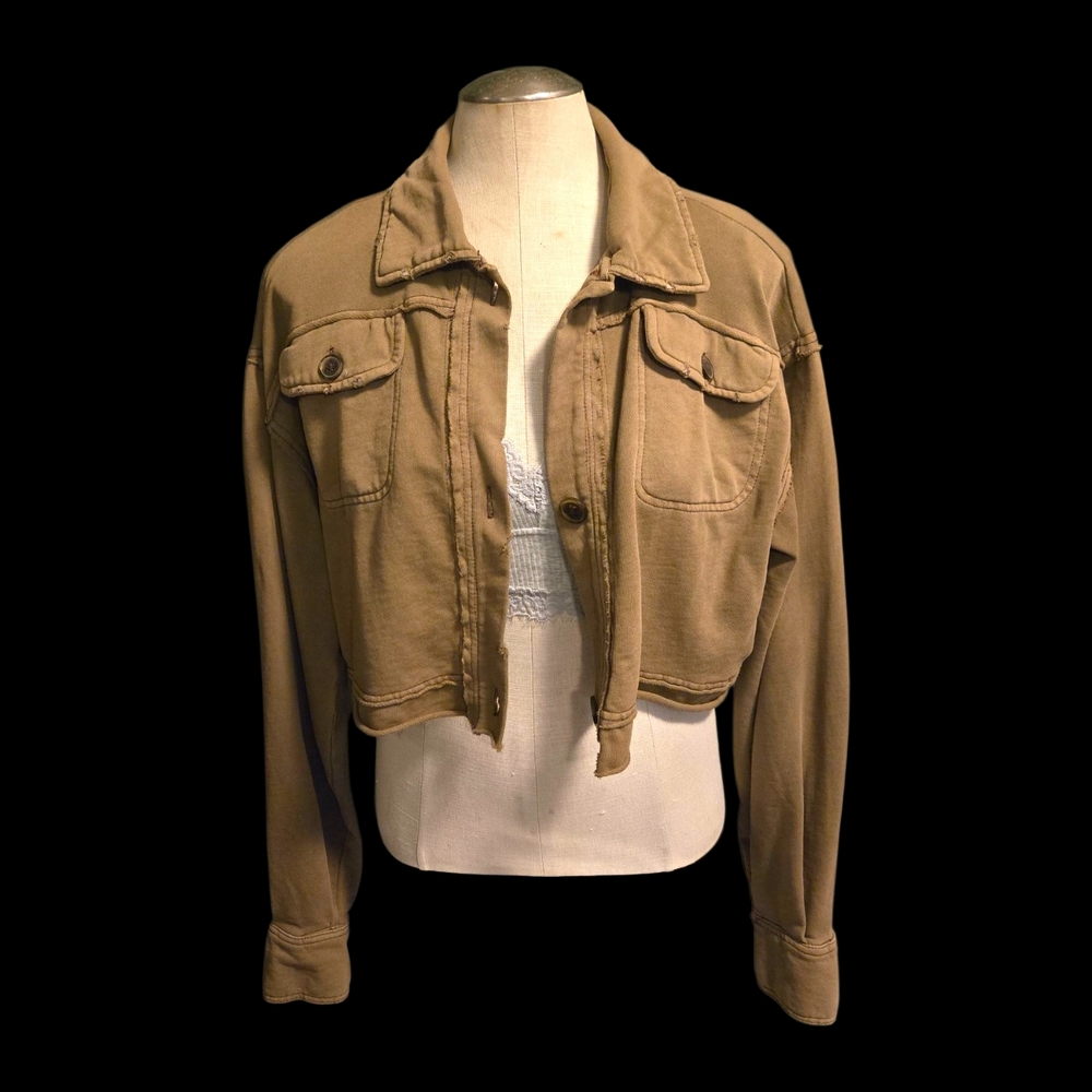 Women's Tan Cropped Jacket